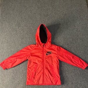 Nike Kids Bright Red Raincoat Full Zip Hooded Jacket